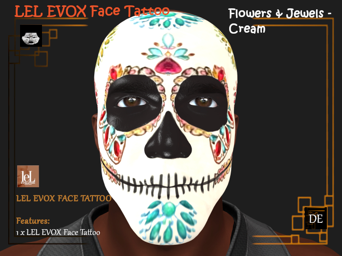 Second Life Marketplace Day of the Dead Flowers & Jewels (Cream)
